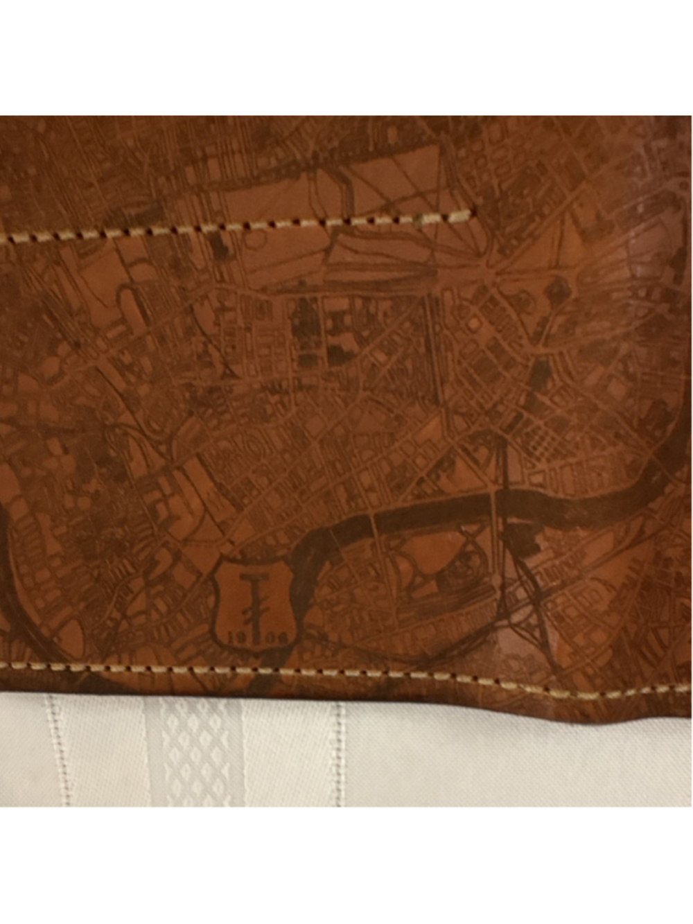Leather Passport/ID Wallet Organizer with Card Slots, London Map Design, Brown - Picture 7 of 7
